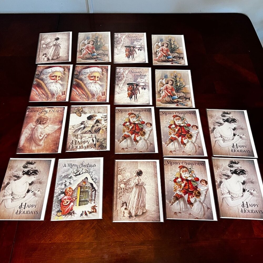 Vintage-Style Blank Christmas &‎ Holiday Cards By Yesterdays Best  Set Of 18